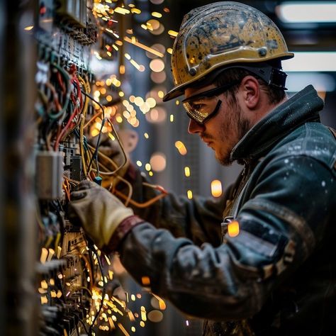 Free Electrician at Work Image | Download at StockCake Electrical Work Images, Electrician Aesthetic, Electrician Work, Manifesting Vision Board, Work Images, Electrical Work, Safety Helmet, Image Downloads, 2025 Vision