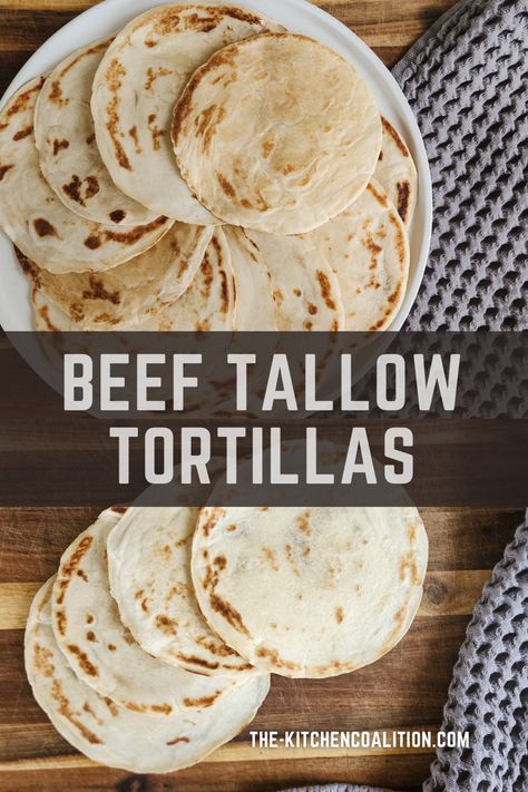 Large Flour Tortilla Recipe, Beef Tallow Uses Cooking, Large Tortilla Recipe, Beef Tallow Biscuits, Beef Tallow Tortillas, Flour Tortilla, Tallow Recipes, Beef Tallow Recipes, Tallow Recipe