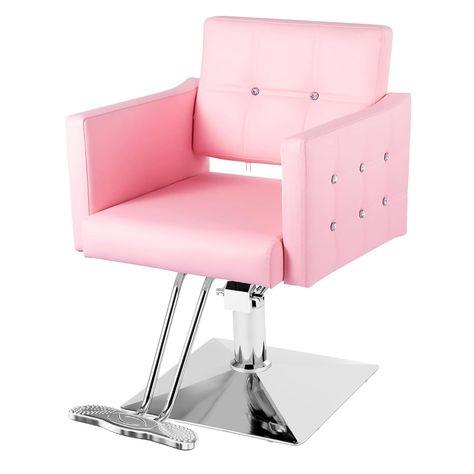 PRICES MAY VARY. 【💇‍♀️Modern & Elegant💇‍♀️】 Hicomony hair salon chair is covered with coloured PVC artificial leather, which is skin friendly and breathable. Both sides and backrest are tufted beautiful crystal buttons. Making the pink salon chair be more elegant and decorative matching with decoration in any beauty salon, spa or barbershop. 【💈Comfort Hair Chair💈】This salon chairs for hair stylist features a extra-wide seat of 19.3 inch which is wide enough to fit big clients. Both the barbe Hairdresser Tattoos, Hair Chair, Hairdressing Equipment, Stylist Chair, Pink Salon, Hair Salon Chairs, Beauty Chair, Salon Styling Chairs, Spa Style