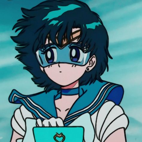 Ami Mizuno Icon, Sailor Mercury Icon, Mercury Black, Ami Mizuno, Goofy Face, Sailor Princess, Moon Icon, Arte Sailor Moon, Sailor Senshi