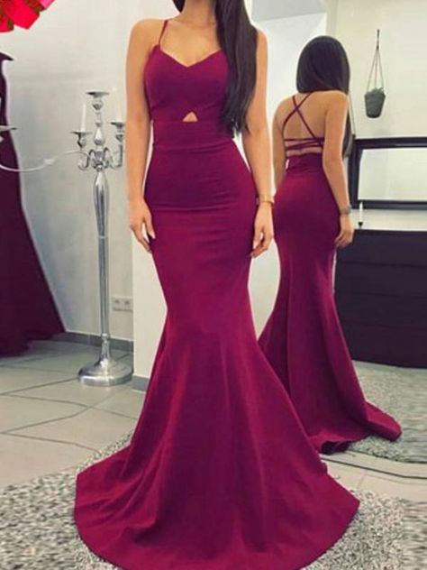 Dress For Apple Shape, Dark Purple Prom Dress, Purple Mermaid Dress, Burgundy Formal Dress, Sweep Train Prom Dress, Satin Bridesmaid Dress, Fitted Prom Dresses, Purple Prom, Formal Dresses For Teens