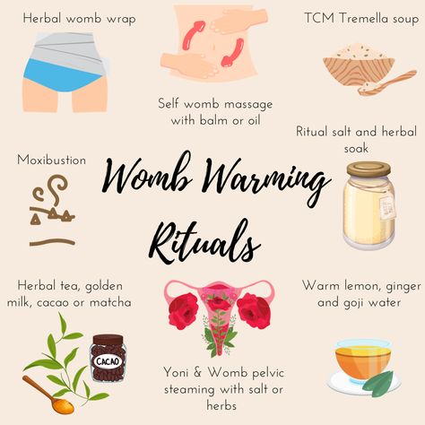 Womb Warming Foods, Increase Wetness In Women, Herbs For The Womb, Womb Throat Connection, Womb Ritual, Womb Health, Womb Wellness, Period Tips, Books And Tea