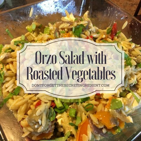 Orzo Salad With Roasted Vegetables, Roasted Red Pepper Orzo, Orzo Roasted Vegetable Salad, Roasted Veg Orzo Salad, Grilled Veggie Orzo Salad, Greek Roasted Chicken, Greek Roasted Red Pepper Tomato Feta Orzo, Orzo Salad, Roast Eggplant