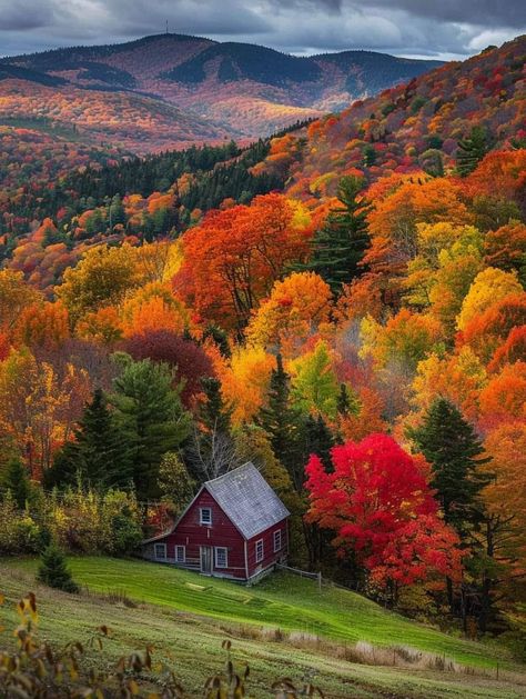 Autumn Photography Nature Landscapes, Autumn Nature Aesthetic, Green Mountains Vermont, Crisp Autumn Morning, Fall Landscapes, Fall Scenery, Fall Farm, Fall Landscape, Your Wallpaper