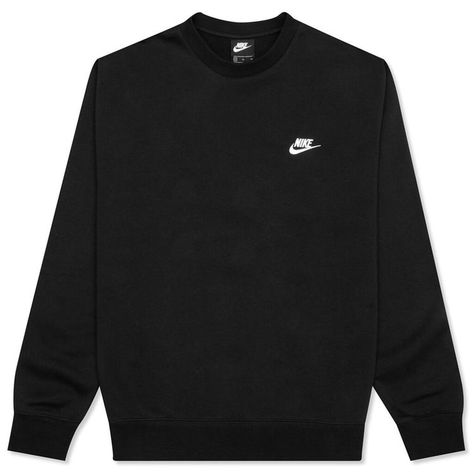 Nike Sweater Woman, Nike Sweatshirts Black, Black Jumper Outfit, Nike Black Sweatshirt, Pull Nike, Black Nike Crewneck, Nike Shirts Women's, Jumper Outfits, Black Nike Sweatshirt