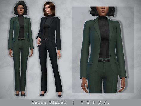 Sims 4 Blazer, Sims 4 Clothing Sets, Cold Weather Outfit, Romantic Outfit, Sims Community, Sims 4 Game, Sims 4 Cc Finds, Sims 4 Clothing, Maxis Match