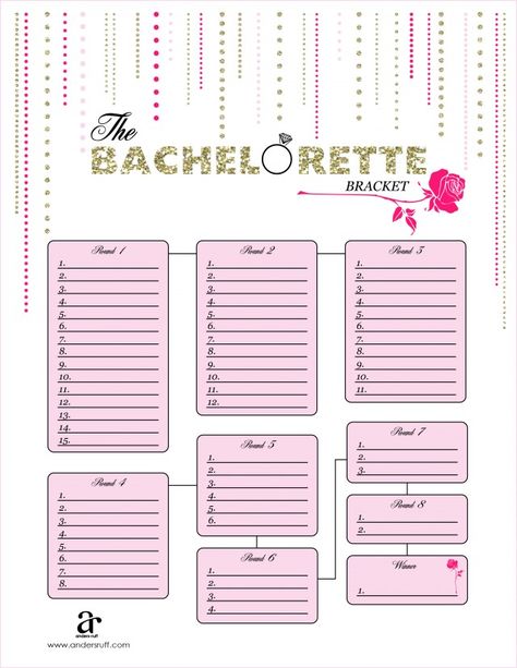 free printable bachelorette bracket Bachelor Bracket, Bachelorette Bracket, Fantasy Draft, Minions Coloring Pages, Free Printable Cards, Bachelor Nation, Tv Bracket, The Bachelorette, Viewing Party