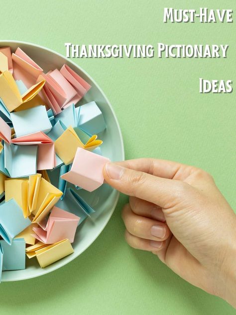 101+ Thanksgiving Pictionary Prompts + Free Printables - Fun Party Pop Thanksgiving Pictionary For Adults, Pictionary Words List Printables, Pictionary Ideas For Adults, Pictionary Ideas, Thanksgiving Pictionary, Pictionary Word List, Games For Senior Citizens, Pictionary Words, Drop Cake