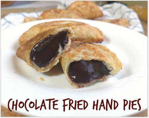 Chocolate Fried Hand Pies - Portlandia Pie Lady Chocolate Hand Pies Baked, Easy Chocolate Fried Pies Recipe, Chocolate Fried Pies Easy, Chocolate Hand Pies Recipes, Chocolate Fried Pies Recipe, Pudding Hand Pies, Chocolate Empanadas, Fruit Empanadas, Empanadas Sweet