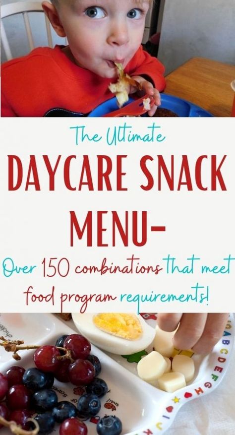 Daycare Meal Plan, Daycare Menu Ideas, Daycare Lunch Menu, Daycare Recipes, Daycare Snacks, Daycare Lunch Ideas, Vegetables Breakfast, Morning Snacks, Daycare Meals