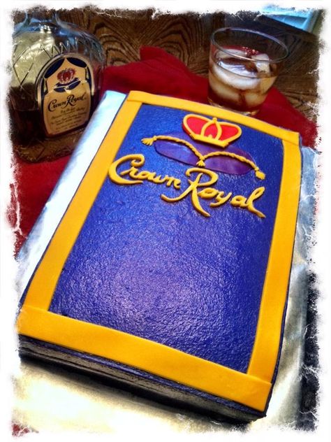 Crown Royal cake. The cake itself tasted like Crown and Coke Crown And Coke, Crown Royal Cake, Men Cakes, Diy Crown, Food T, Cakes For Men, Surprise Party, Cake Images, Sugar Rush