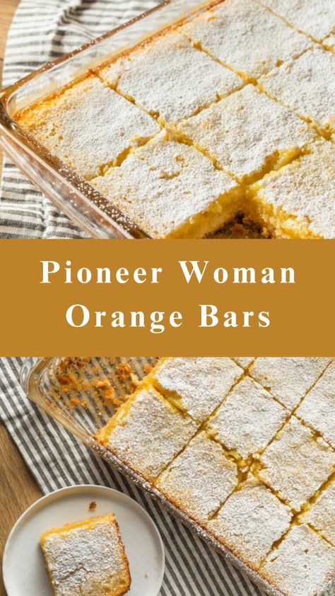 Pioneer Woman’s Orange Bars are made with salted butter, all-purpose flour, granulated sugar, kosher salt, eggs, and fresh oranges for a delightful citrusy flavor ready in 2 hours and 50 minutes! Pioneer Woman Easy Chocolate Orange Ice Cream, Pioneer Woman Orange Bars, Pineapple Bars Pioneer Woman, Fresh Orange Recipes Desserts, Orange Brownies Recipe, Orange Bars Recipe, Recipes To Use Up Oranges, Old Oranges What To Do With, Recipes Using Fresh Oranges