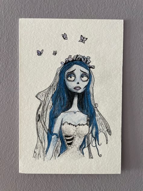 Corpse Bride Acrylic Painting, The Corpse Bride Drawings, Corpse Bride Black And White, Corpse Bride Silhouette, Drawing Corpse Bride, Corpse Bride Sketch, Corpse Bride Painting, Corpse Bride Drawing, Bride Drawing