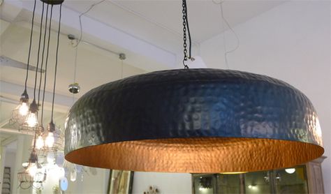 Steel Pendant Light, Dome Lights, Restaurant Lighting, Copper Pendant Lights, Building Homes, Dome Lighting, Home Decorating Ideas, Hammered Metal, Hammered Copper