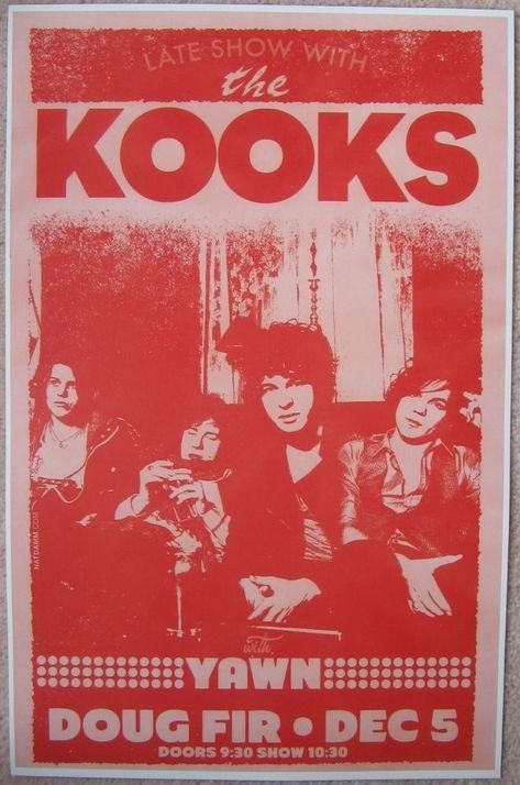 Indie Music Posters, Posters Music, Indie Movie Posters, Music Wallpapers, Poster Club, Vintage Music Posters, The Kooks, Gig Poster, Music Poster Design