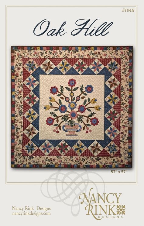 Medallion Quilt Pattern, Crumb Quilt, Appliqué Quilts, Medallion Quilt, Applique Quilt Patterns, Applique Quilt, Miniature Quilts, Oak Hill, Flower Quilt