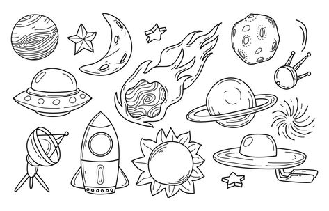 Minimalist Tattoo Hand Drawn Outer Space Space Flash Tattoo, Minimalist Tattoo Hand, Simple Space Tattoos, Outer Space Tattoo, Outer Space Tattoos, Rocket Tattoo, Space Tattoos, Solar System Tattoo, Space Doodles