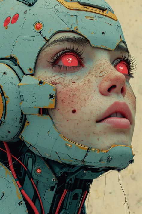 Humans In The Future, Cyberpunk Women, Art Bizarre, Scifi Art, Cyborgs Art, Arte Peculiar, Arte Robot, Cyberpunk Aesthetic, Arte Cyberpunk