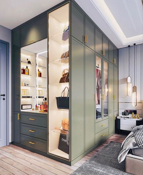 #decor #decoration #decorationideas #decorate #decorideas #closet #closetorganizationideas #closetgoals #closetstorage Wardrobe Dressing Table, Wardrobe Dressing, Wall Wardrobe Design, Bedroom Wardrobe Design, Dream Closet Design, Closet Design Layout, Modern Cupboard Design, Bedroom Interior Design Luxury, Dressing Table Design