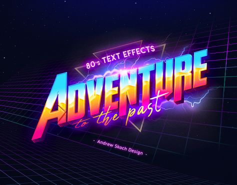 80's Text Effects vol.2 #Ad #Text, #Sponsored, #vol, #Effects 80s Design Graphic, 1980s Typography, 80s Lettering, Synthwave Art 80s Style, 80s Typography, Typography Effects, Text Effects Photoshop, Type Effects, Text Effect Design