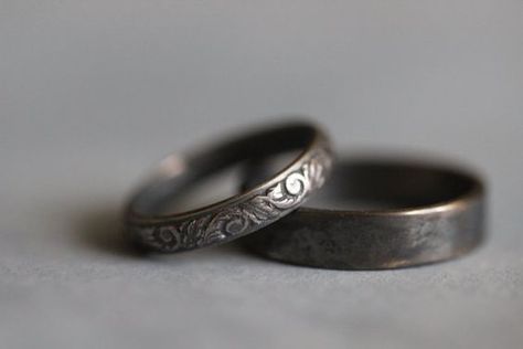 Wedding Rings Sets His And Hers, His And Hers Rings, Wedding Rings Set, Bridesmaid Jewelry Sets, Rings Silver, Silver Wedding Bands, Bohemian Rings, Silver Wedding Rings, Wedding Rings Vintage