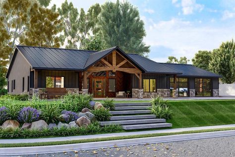 Country Craftsman House Plans, Split Bedroom, Barn Style House Plans, Bedroom Layout, Country Craftsman, Ranch Style House Plans, Farmhouse Ideas, Craftsman Style House Plans, Craftsman House Plan