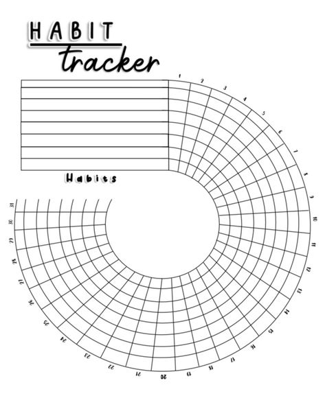 Round Habit Tracker, Circle Habit Tracker, Habit Tracker Wheel, Circular Habit Tracker, Pixel Circle, Habit Tracker Printable Monthly, Habit Tracker Template, Wedding Program Sign, Bullet Journal Ideas Templates