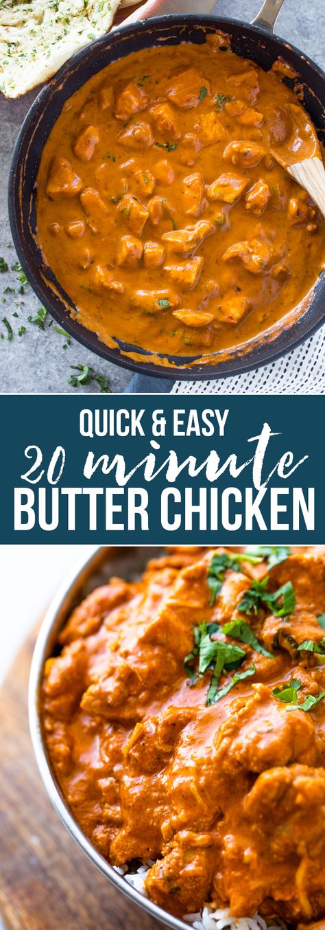 Easy 20 Minute Butter Chicken | Gimme Delicious Tomato Paste Chicken, Recipes With Cumin Powder, Homemade Butter Chicken, Butter Chicken Sauce, Butter Chicken Recipe Easy, Gimme Delicious, Indian Butter Chicken, Easy Butter, Butter Chicken Recipe