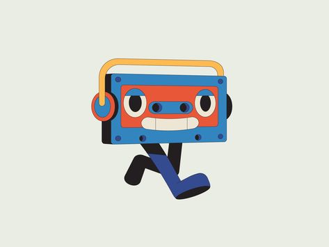 Cassette by Defaced on Dribbble Tape Illustration, Digital Presentation, Cartoon Character Design, Cassette Tapes, Cartoon Character, Culture Art, Cartoon Characters, Graphic Illustration, Creative Professional