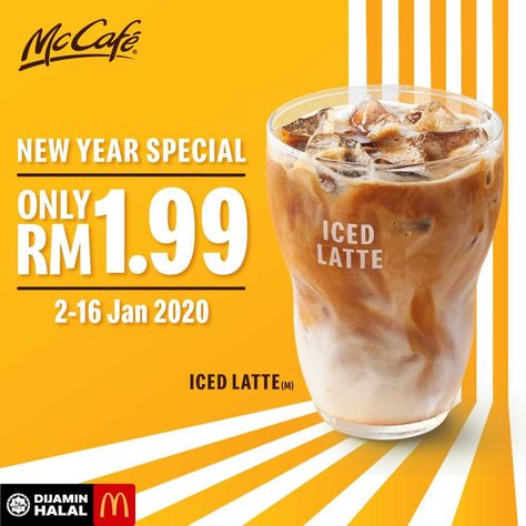 Graphic Design Promotion, Food Promotion Design, New Year Ads, New Year Promotion, Ice Latte, Poster Promotion, Juice Ad, Coffee Poster Design, Coffee Advertising