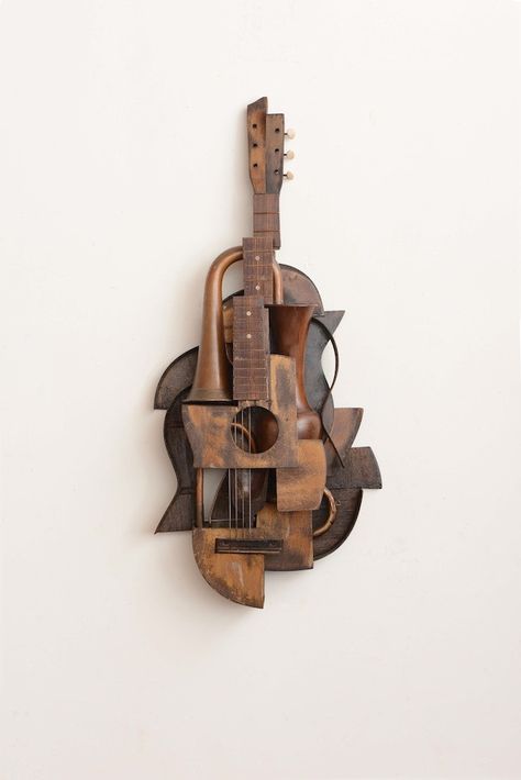 Elegant Sculptures Formed From Deconstructed Instruments - My Modern Metropolis Music Sculpture, Art Musical, Musical Art, Guitar Art, Assemblage Art, Objet D'art, Abstract Sculpture, Cubism, Art Movement