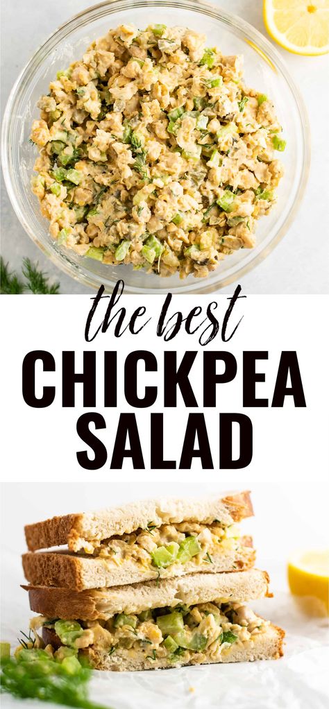 Easy Lunch Ideas Chickpeas, Chickpeas Salad Sandwich, Best Chickpea Salad Recipe, Chickpea Chicken Salad Vegan, Garbanzo Chicken Salad, Chickpea Ranch Salad, Chickpea Dressing Recipes, Chic Pea Salad Sandwich, Chickpea Gluten Free Recipes