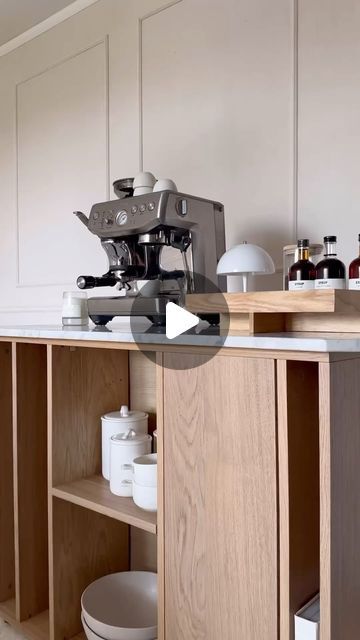 𝗜𝗻𝘁𝗲𝗿𝗶𝗼𝗿 ➕ 𝗖𝗿𝗲𝗮𝘁𝗶𝘃𝗶𝘁𝘆 on Instagram: "Check out @interiorxlifestyle kitchen island/coffee corner DIY ☕   Go to @interiorxlifestyle for part 2💫  Tag someone who needs this ⬇️👇  ⭐ Do you have a coffee corner?" Coffee Corner Kitchen, Coffee Corner, Diy Bar, Ikea Diy, Tag Someone Who, Coffee Machine, Tag Someone, A Coffee, Need This