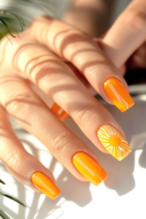 Summer is here, and it's time to refresh your nails with stunning summer orange nails 2025! Try tangerine, coral, and burnt orange shades, plus chic designs like ombré, marble, and minimalist nail art. Whether you love short natural nails or bold acrylics, these looks are perfect for summer. Don’t miss out on the hottest trends—save this pin and check the full article for all the best designs! Summer Orange Nails, Orange Nails Ideas, Orange Nails Summer, Pastel French Tips, Simple Summer Nail Designs, Orange Ombre Nails, Short Natural Nails, Orange Nail Polish, Orange Shades