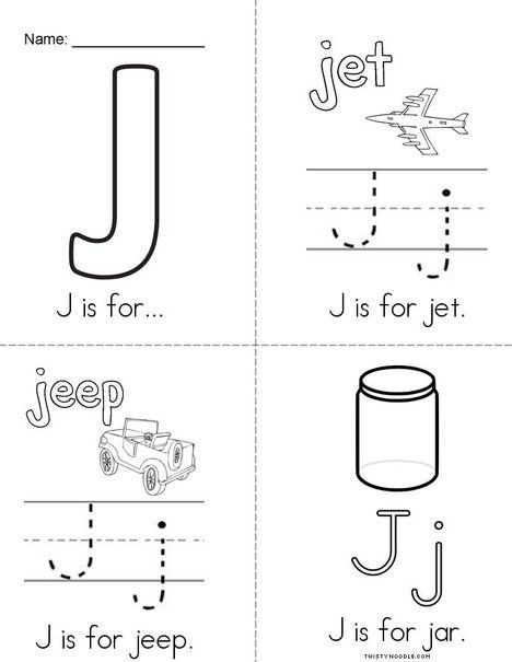 J is for... Book from TwistyNoodle.com J Is For, Letter J Crafts For Preschoolers, Jungle Preschool, Letter J Activities, Letter J Crafts, Alphabet Adventure, Alphabet School, Special Education Reading, Writing Vocabulary