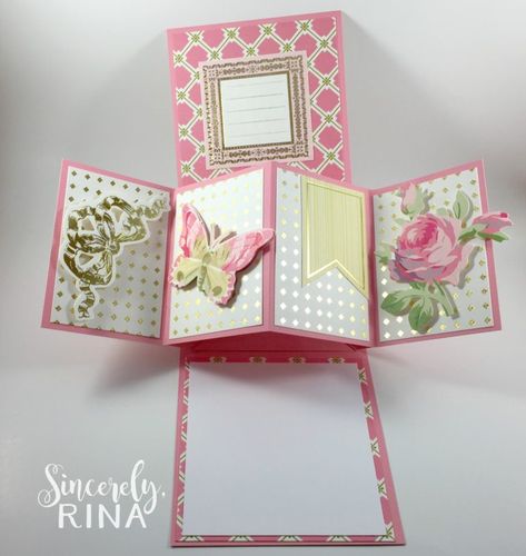 Twist Pop Up Panel Card Tutorial – Sincerely Rina Twist Pop Up Card, Popup Cards Tutorial, Pop Out Cards, Twist Pop, Simple Card Designs, Screen Cards, Tarjetas Pop Up, Pop Up Card Templates, Baby Cards Handmade