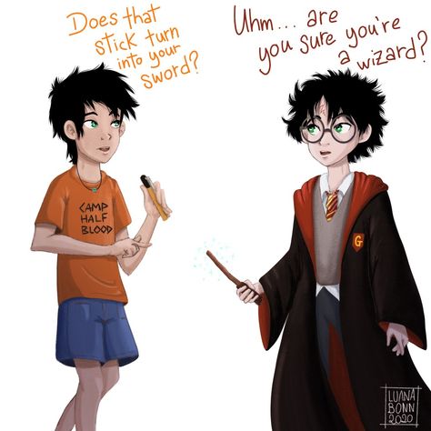 Percy Jackson and Harry Potter crossover Percy Jackson X Harry Potter Fanart, Percy Jackson Harry Potter Fanart, Pjo Hp Crossover Fanart, Pjo Harry Potter Crossover, Hp And Pjo Crossover, Percy Jackson Ships Fanart, Harry Potter And Percy Jackson Crossover, Percy Jackson And Harry Potter Crossover, Percy And Harry