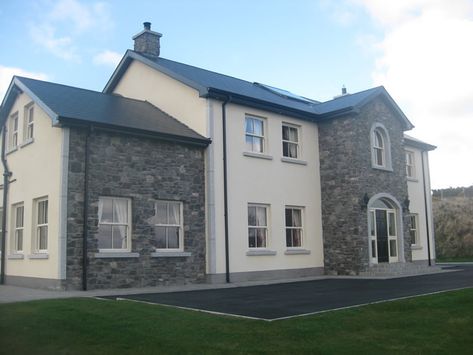 Stone facing and stone cladding Ireland, Century Stone Ireland - Stone Cladding (Exteriors) House Exterior Ireland, Stone Cladding Exterior, Stone Porch, Irish House Plans, House Plans Ireland, Cladding Exterior, House Designs Ireland, House Exterior Ideas, Dormer Bungalow