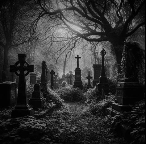 Graveyard Halloween, Haunted Graveyard, Vintage Halloween Images, Halloween Events, Horror Artwork, Witchy Wallpaper, Old Cemeteries, Trash Polka, Dark Grunge