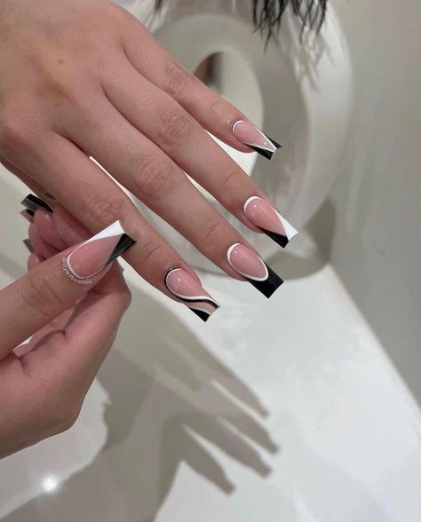 Fancy Nails Designs, Girly Acrylic Nails, Casual Nails, French Acrylic Nails, Acrylic Nails Coffin Pink, White Nail, Acrylic Nails Coffin Short, Square Acrylic Nails, Coffin Nails Designs