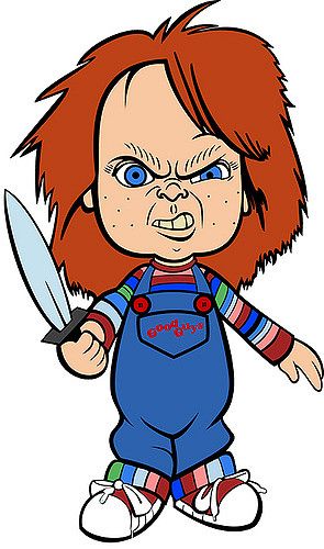 Cute Chucky | First foray into vector art. Here's lil' Chuck… | Flickr Chucky Drawing, Chucky Tattoo, Silhouette Patterns, Horror Doll, Horror Cartoon, Childs Play Chucky, Chucky Doll, Horror Movie Icons, Art Cartoon