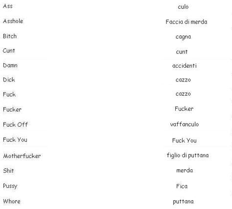 Italian Swear Words - Learn Italian Swear Words In Other Languages, Swearing In Italian, Italian Bad Words, Curses In Italian, Swear Words In Italian, Bad Words In Italian, Flirt In Italian, Months In Italian, Italian Slang Words