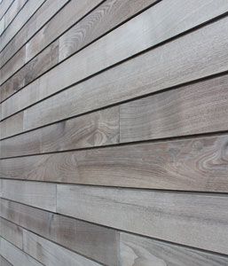 Weathered Brimstone ash cladding Brimstone ash cladding | VHL4   Produced from ash (Fraxinus excelsior), the most prolific white wood in our mixed woodlands, and enemy of the keen gardener, Brimstone Ash is the most popular item in the range. Once prized for its strength and flexibility, ash was one of the staples of the … External Wood Cladding, Horizontal Timber Cladding, Wooden Cladding Exterior, Fraxinus Excelsior, Wood Cladding Exterior, Cladding Ideas, Larch Cladding, Wooden Cladding, House Paint Color Combination