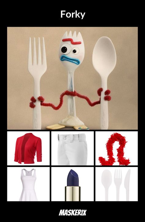 Forky Halloween Costume, Forky Costume Diy Woman, Diy Forky Toy Story Costume, Forky Costume Diy, Diy Forky Costume, Forky Costume, Toy Story Costumes, Lion Costume, Diy Costumes Women