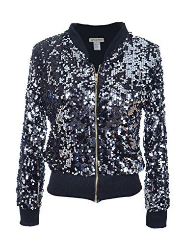 AnnaKaci Womens Black Silver Sequin Fitted Rib Long Sleeve Zipper Blazer Jacket -- You can find more details by visiting the image link. Disco Costume, Estilo Rock, Sequin Sleeve, Sequin Jacket, Long Sleeve Sequin, Long Sleeves Jacket, Fesyen Wanita, Black Sequins, Zip Jacket