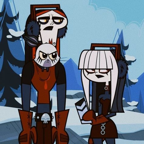 Crimson Ridonculous Race, Ridonculous Race Goths, Crimson From Total Drama Island, Total Drama Crimson And Ennui, Crimson And Ennui, Tdi Aesthetic, Emo Characters, Pfp Emo, Male Cartoon