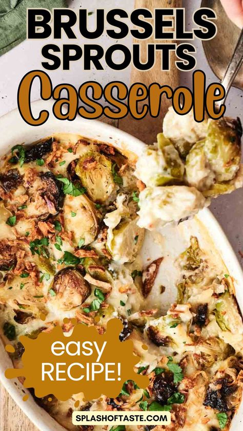 Keto Brussel Sprout Casserole, Thanksgiving Recipes Side Dishes Veggies Make Ahead, Brussels Sprouts Casserole Recipe, Brussels Sprouts Recipe Thanksgiving, Creamy Brussel Sprout Recipes, Chopped Brussel Sprout Recipes, No Cheese Casserole Recipes, Brussel Sprout Casserole Recipes, Brussel Sprouts Casserole