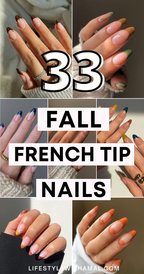 Love fall French tip nail designs? These fall French tips nails are all you need to feel warm and cozy this season! They're so dreamy and cute, once you take a look at these fall French nails short, you'll absolutely want to recreate them. Fall French Tip Nails, Fall French Tip, French Manicure Designs, Simple Fall Nails, French Tip Nail Designs, Fall Nail Trends, October Nails, French Nail Designs, Tip Nails