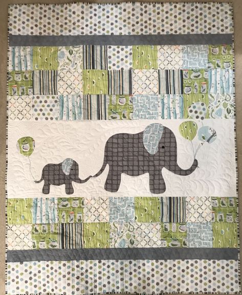 Elephant Baby Quilts | Sewgrateful Quilts Fat Quarters Baby Quilt, Elephant Quilts, Elephant Quilts Pattern, Baby Quilts Easy, Grateful To God, Animal Baby Quilt, Elephant Quilt, Baby Applique, Modern Baby Quilt