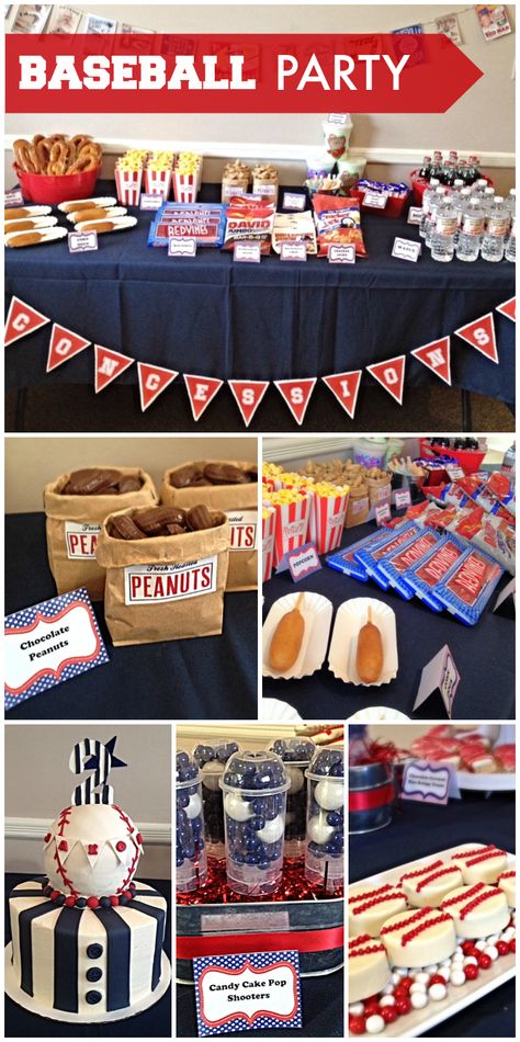 All of the ballpark foods are at this Vintage Baseball boy birthday party!  See more party ideas at CatchMyParty.com! Baseball Boy, Baseball Theme Party, Sports Birthday Party, Baseball Birthday Party, Baseball Party, Baseball Theme, Baseball Birthday, Sports Birthday, Themed Birthday Party